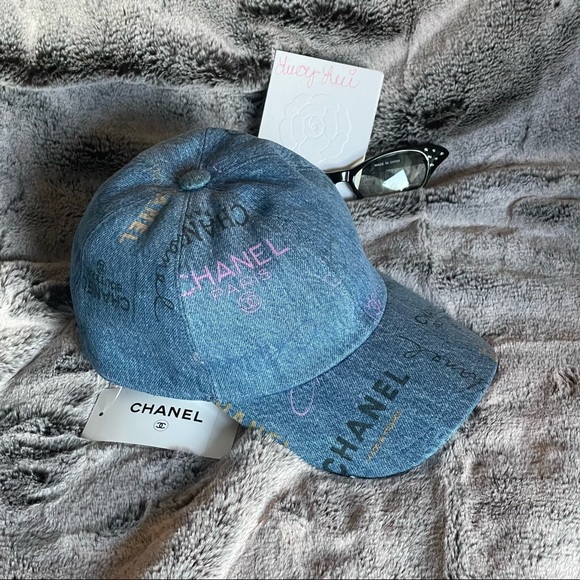 SOLD - Chanel Denim Logo Embroidery Hat AA8085 B07715 22P BRAND NEW - Picture 1 of 4